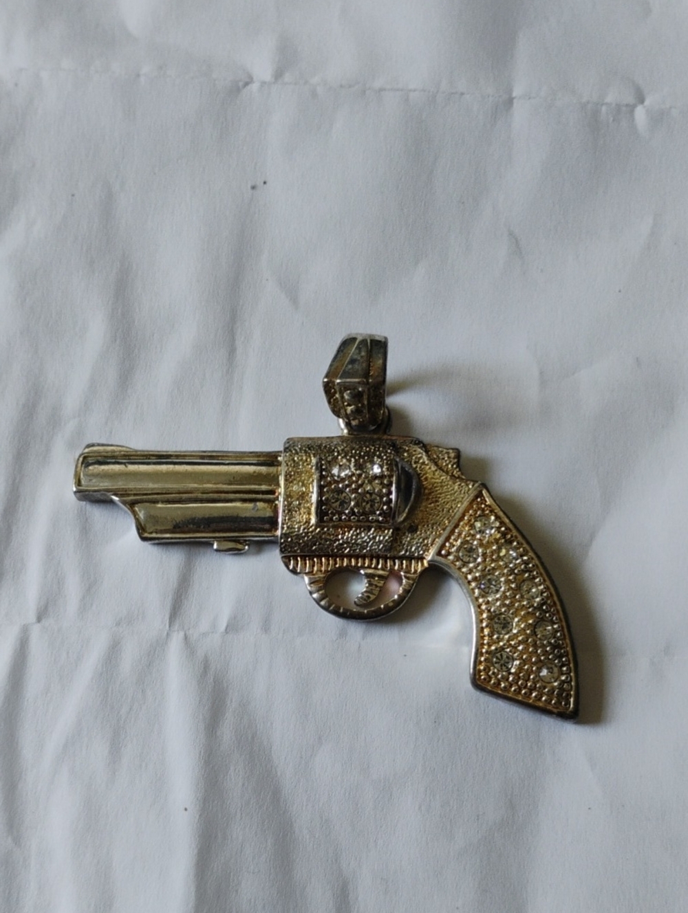 RHINESTONED OUT REVOLVER MEDALLION EXCELLENT CONDITION